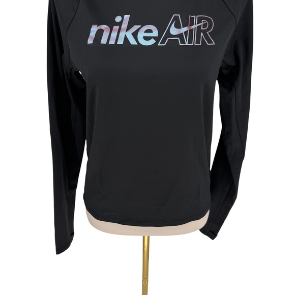 Nike Air Running Top Women’s MEDIUM Dri-Fit Black Long Sleeve Midlayer DM7545 - Picture 5 of 16